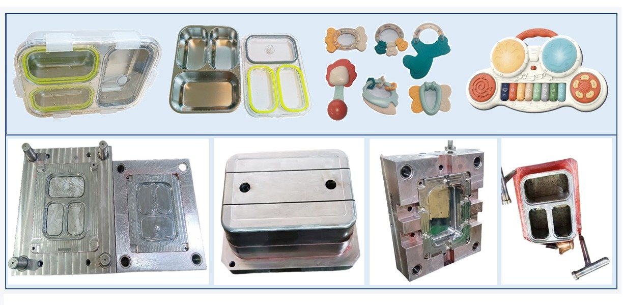 Products 5 Children stainless steel lunch box, stainless steel die-casting, nose suction device, safety buckle
